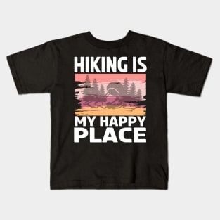 Hiking Is My Happy Place Kids T-Shirt